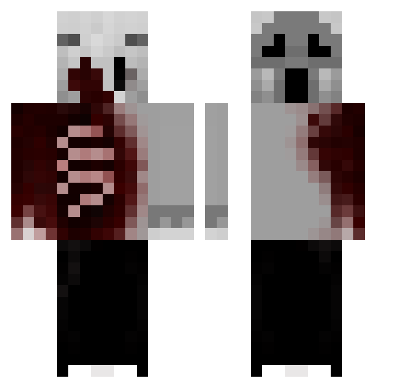 anchon Minecraft skin, front and back view