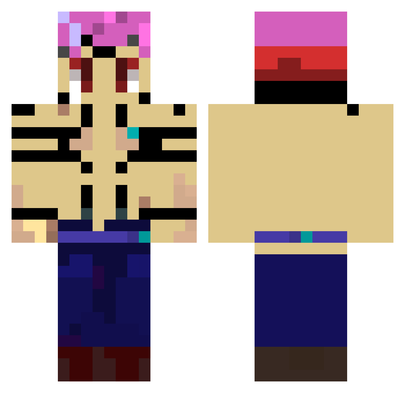 Matgo974 Minecraft skin, front and back view