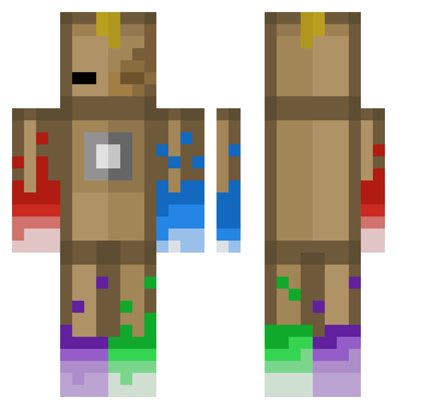 Av0id_Nick Minecraft skin, front and back view