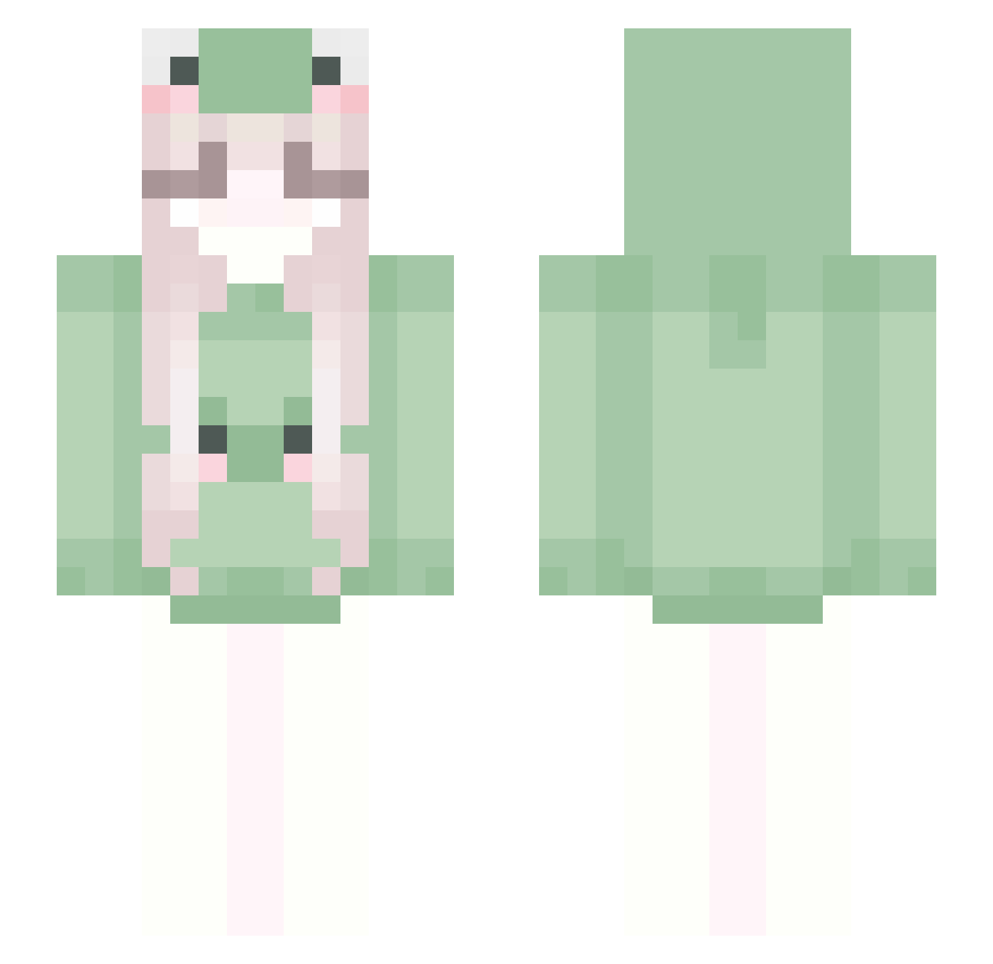 Kaori_Sakurajima Minecraft skin, front and back view