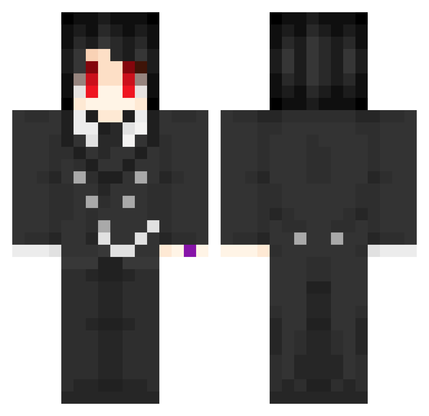 Mich100200 Minecraft skin, front and back view