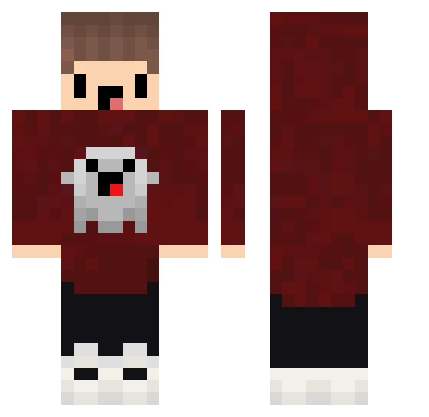 creepie136 Minecraft skin, front and back view