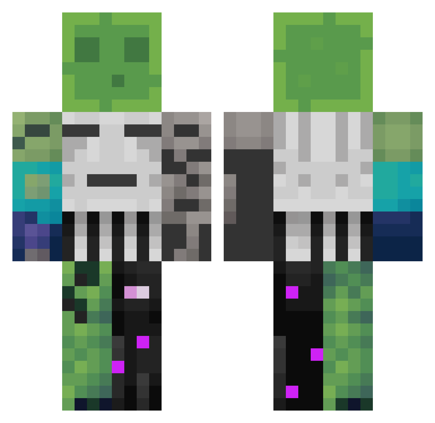 Wanter Minecraft skin, front and back view