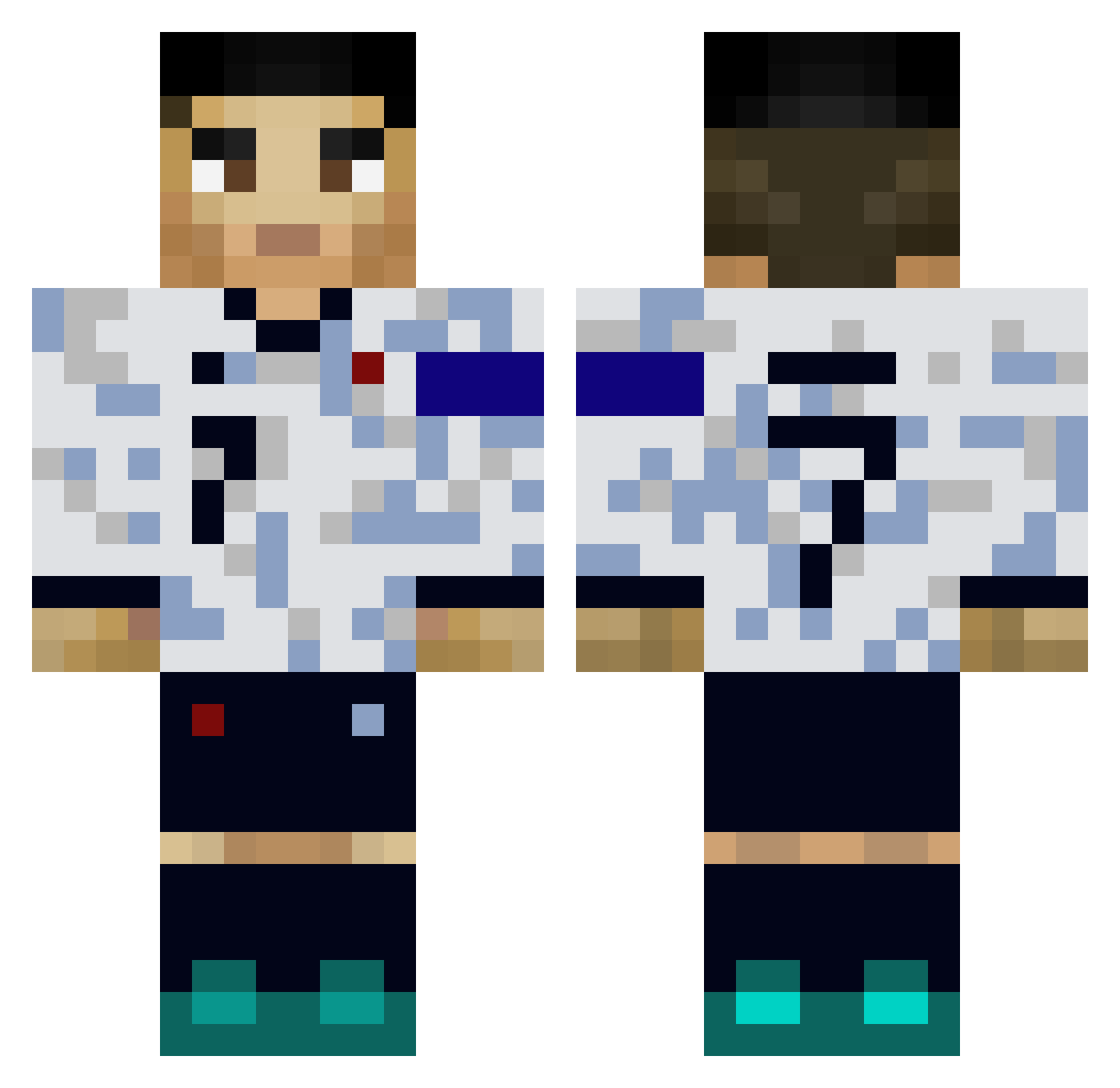 Roachyyyy Minecraft skin, front and back view