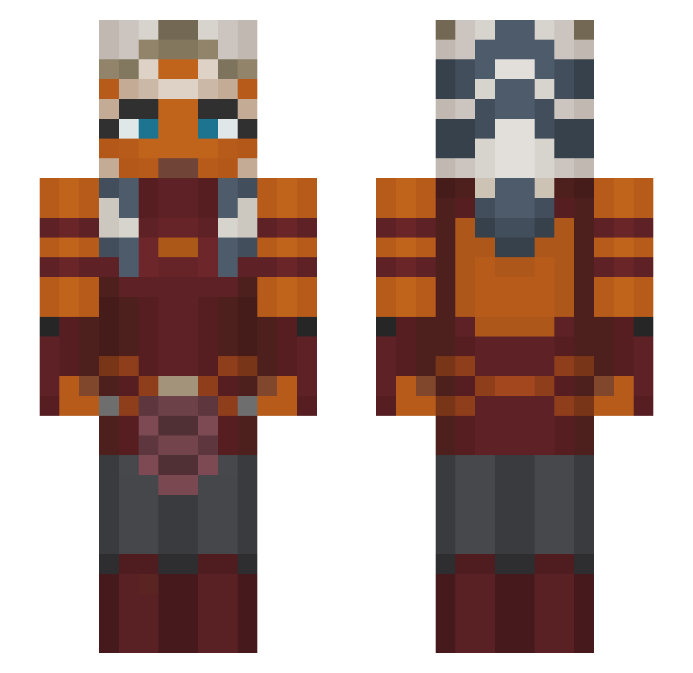 Dracorian15 Minecraft skin, front and back view