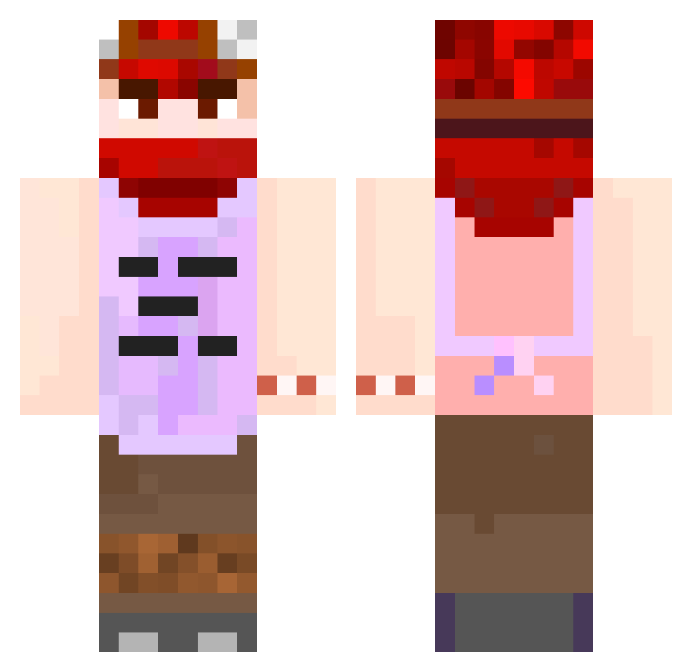 Kympta Minecraft skin, front and back view