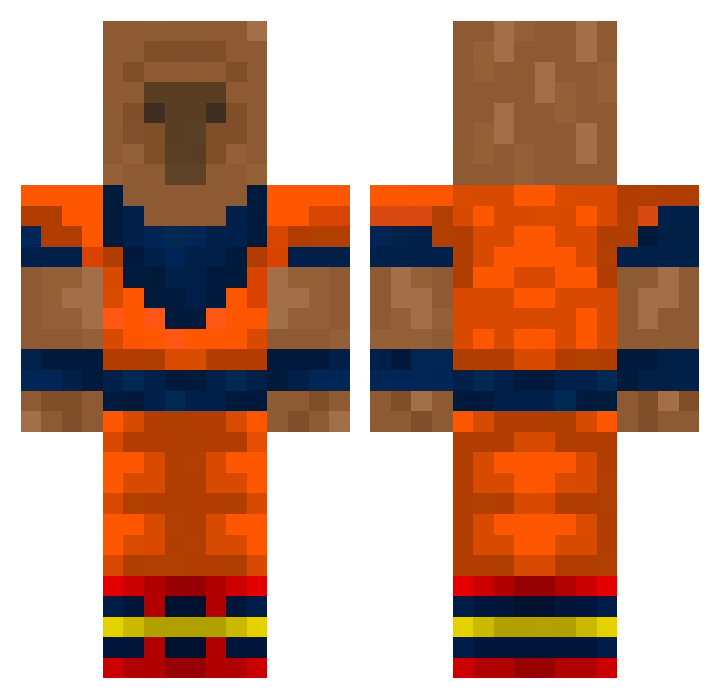 hernanchulis Minecraft skin, front and back view