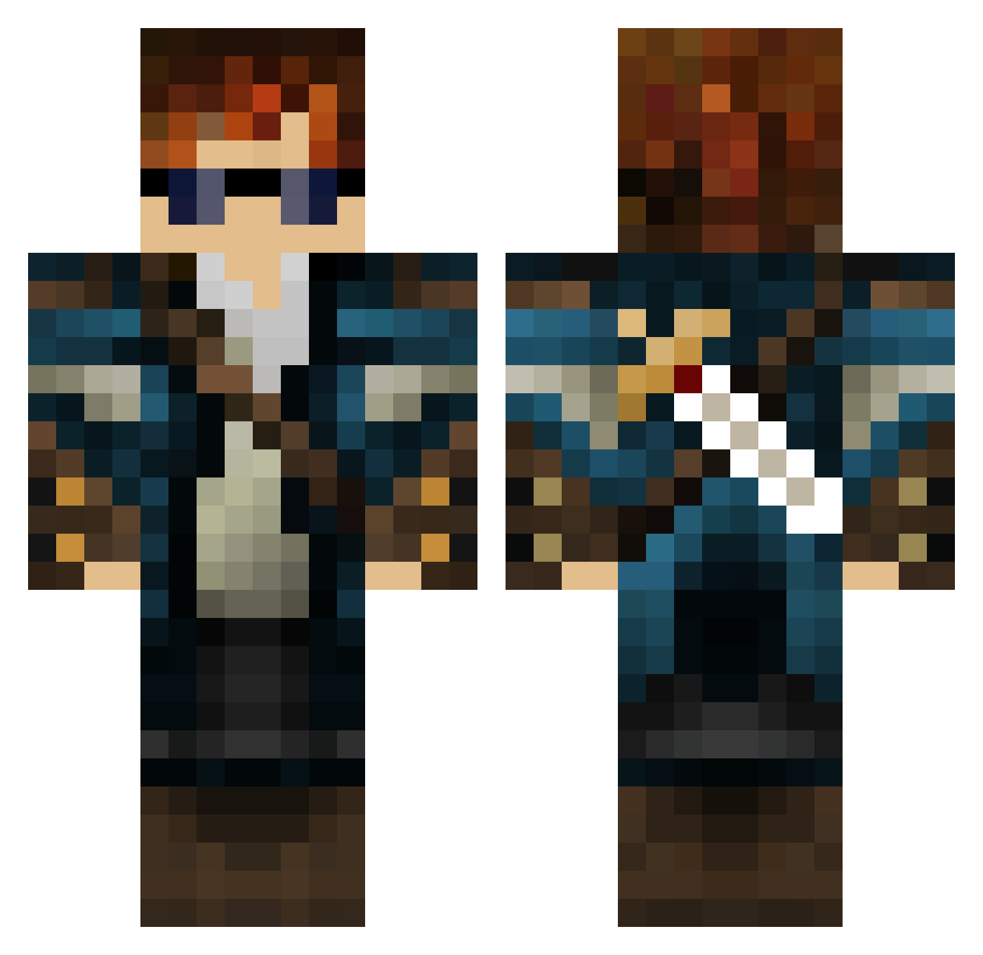 RealCartson Minecraft skin, front and back view