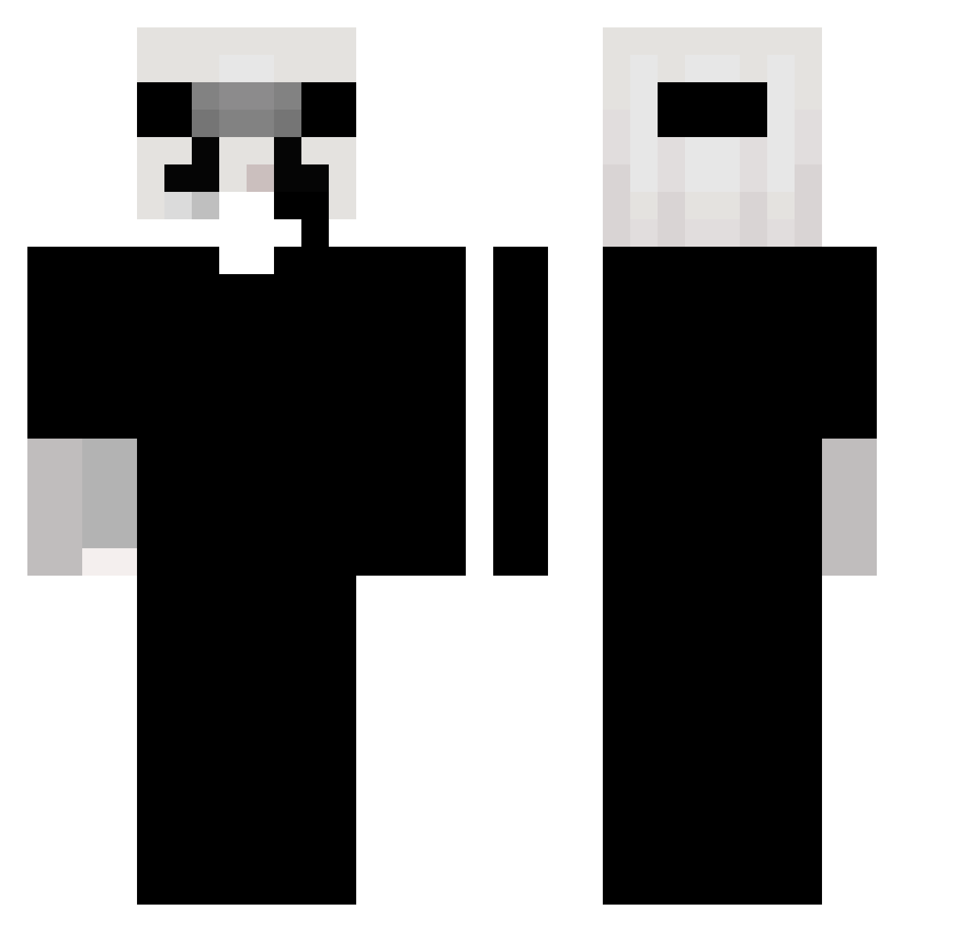 Quantified_ Minecraft skin, front and back view