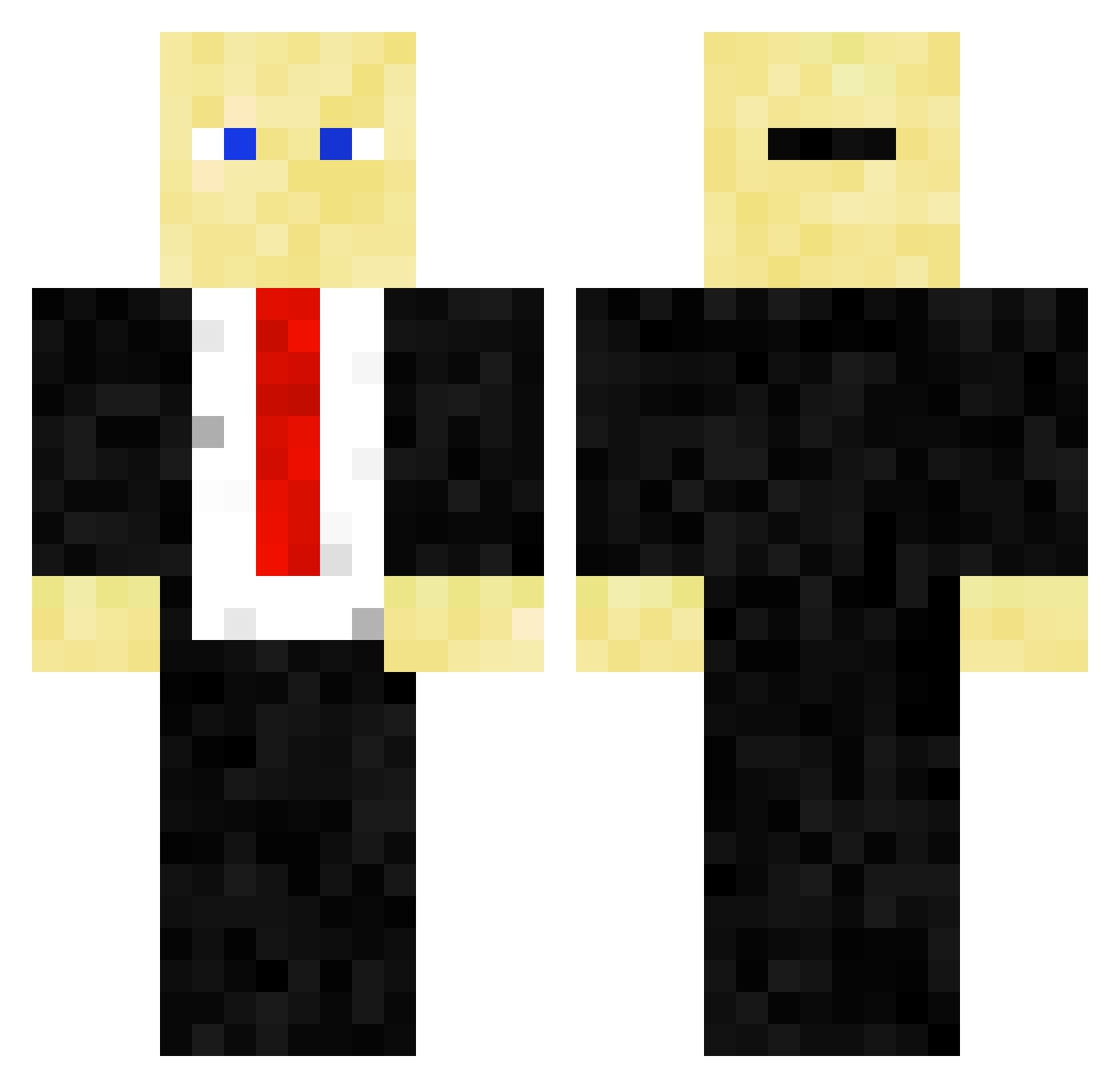 BigMellow Minecraft skin, front and back view