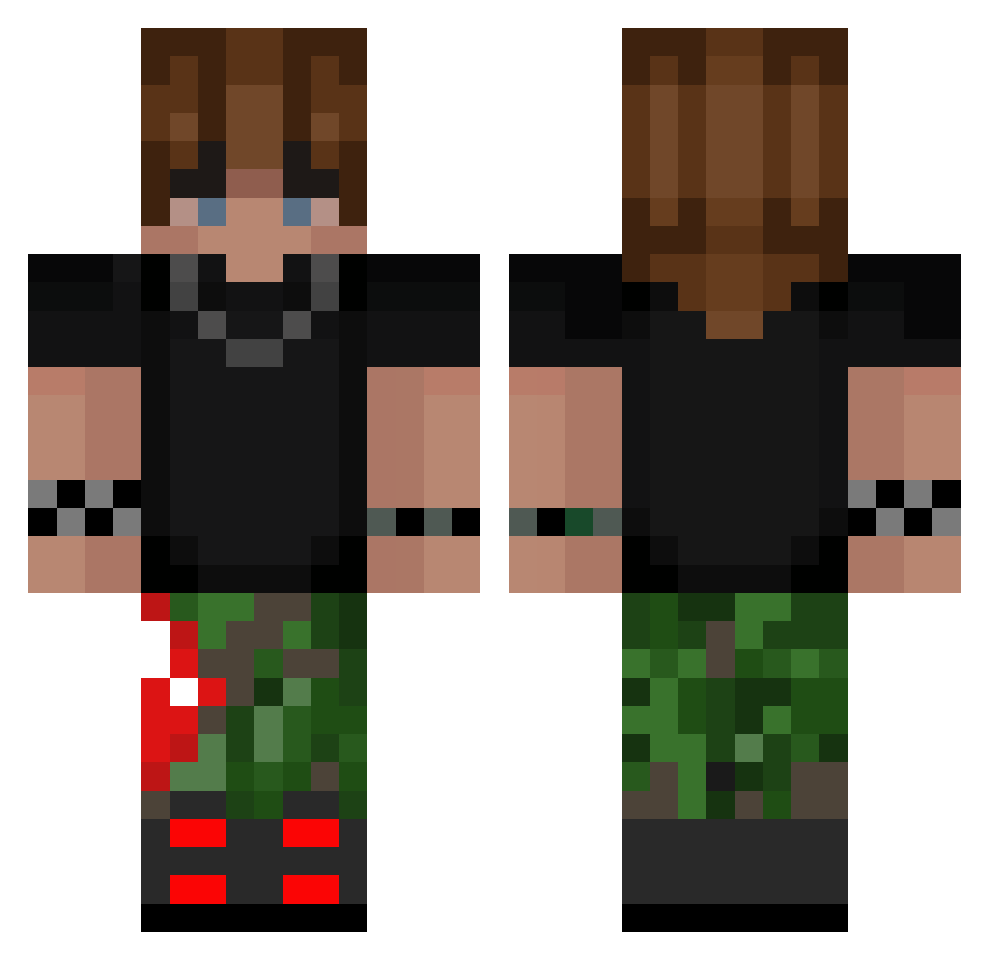 mxxcvs Minecraft skin, front and back view