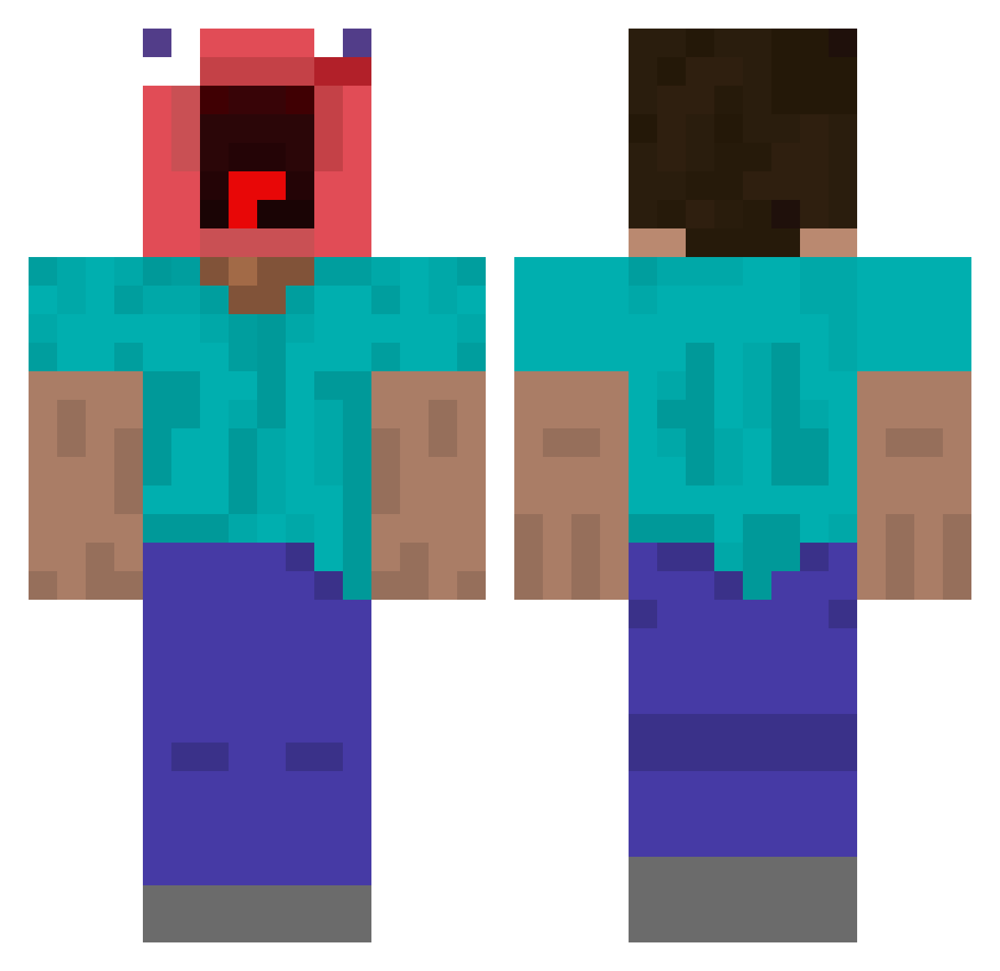 Safee43 Minecraft skin, front and back view