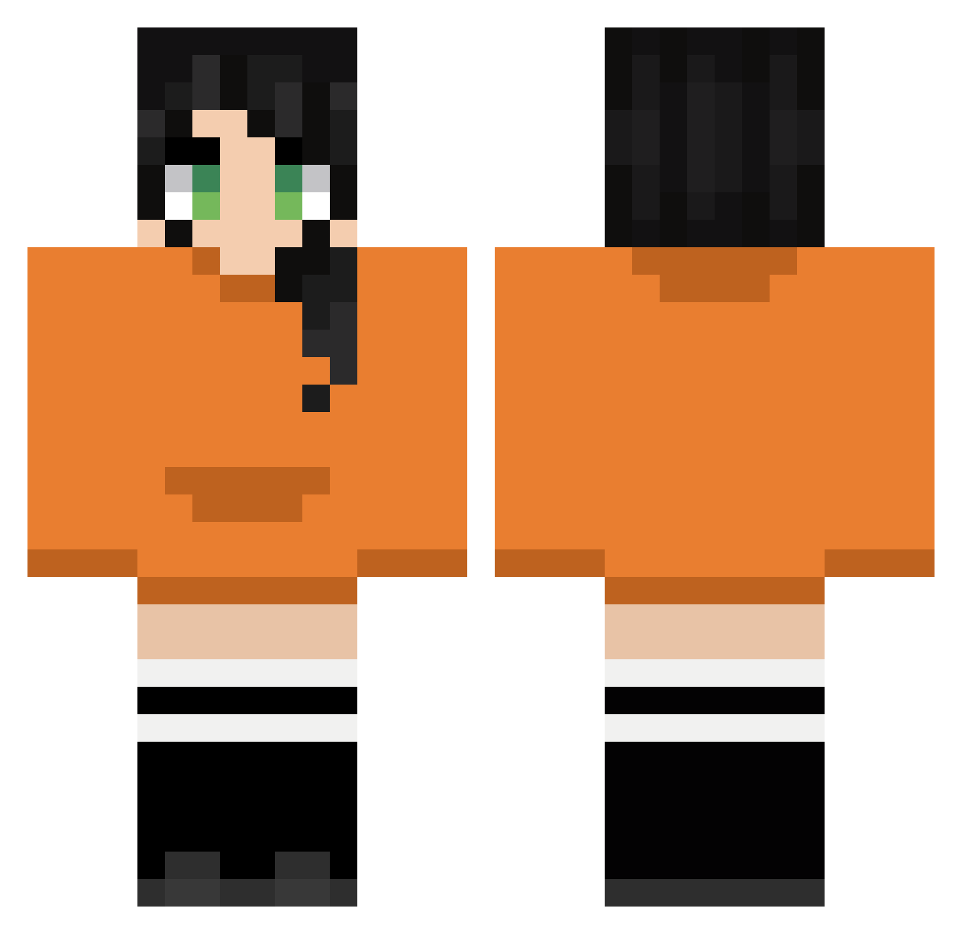 Levirosepettals Minecraft skin, front and back view