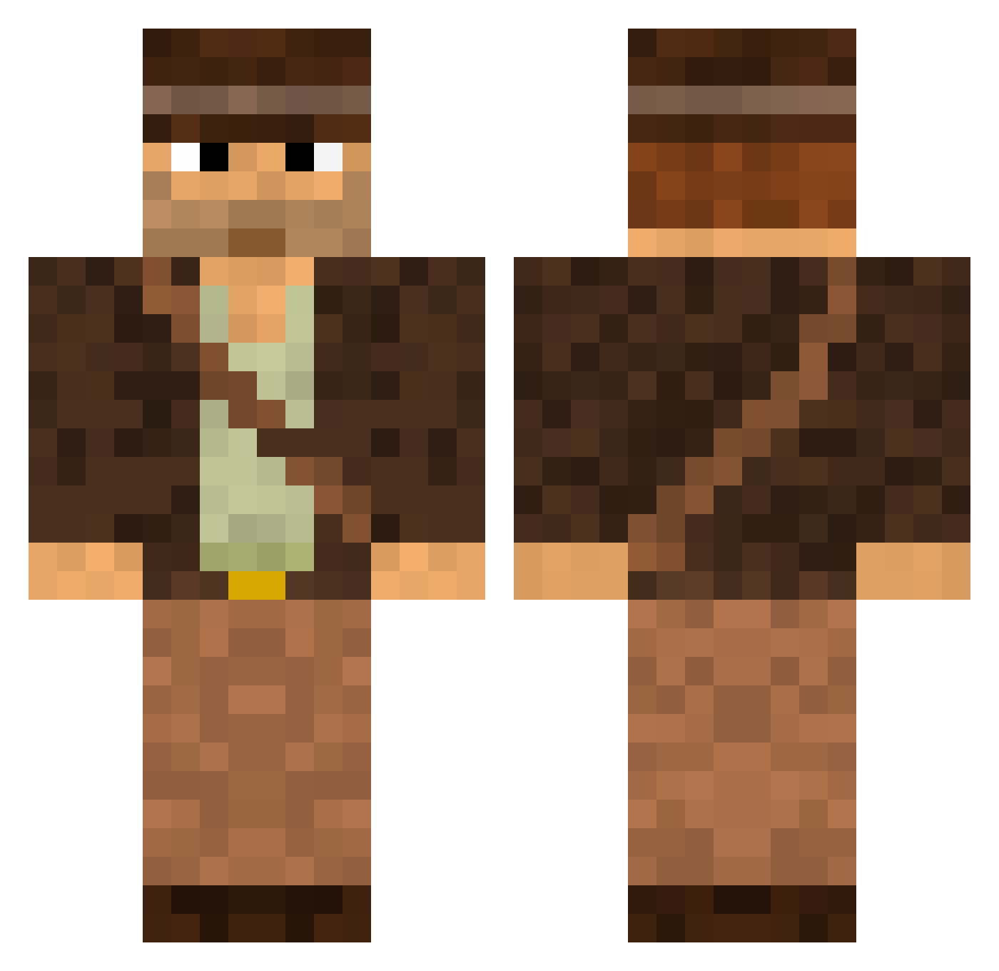 NateWaddles Minecraft skin, front and back view