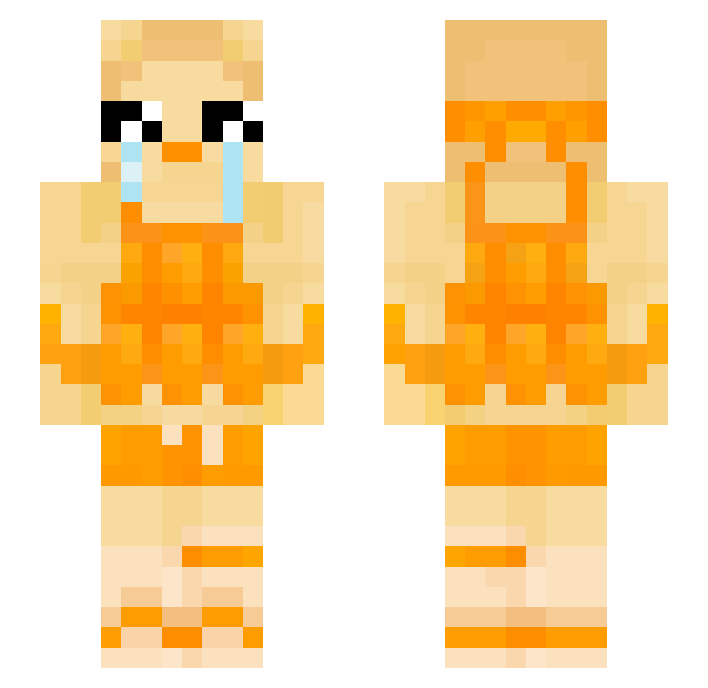 Veyrux Minecraft skin, front and back view