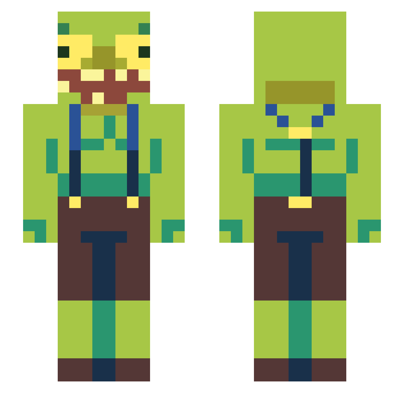 PeeWee_712 Minecraft skin, front and back view