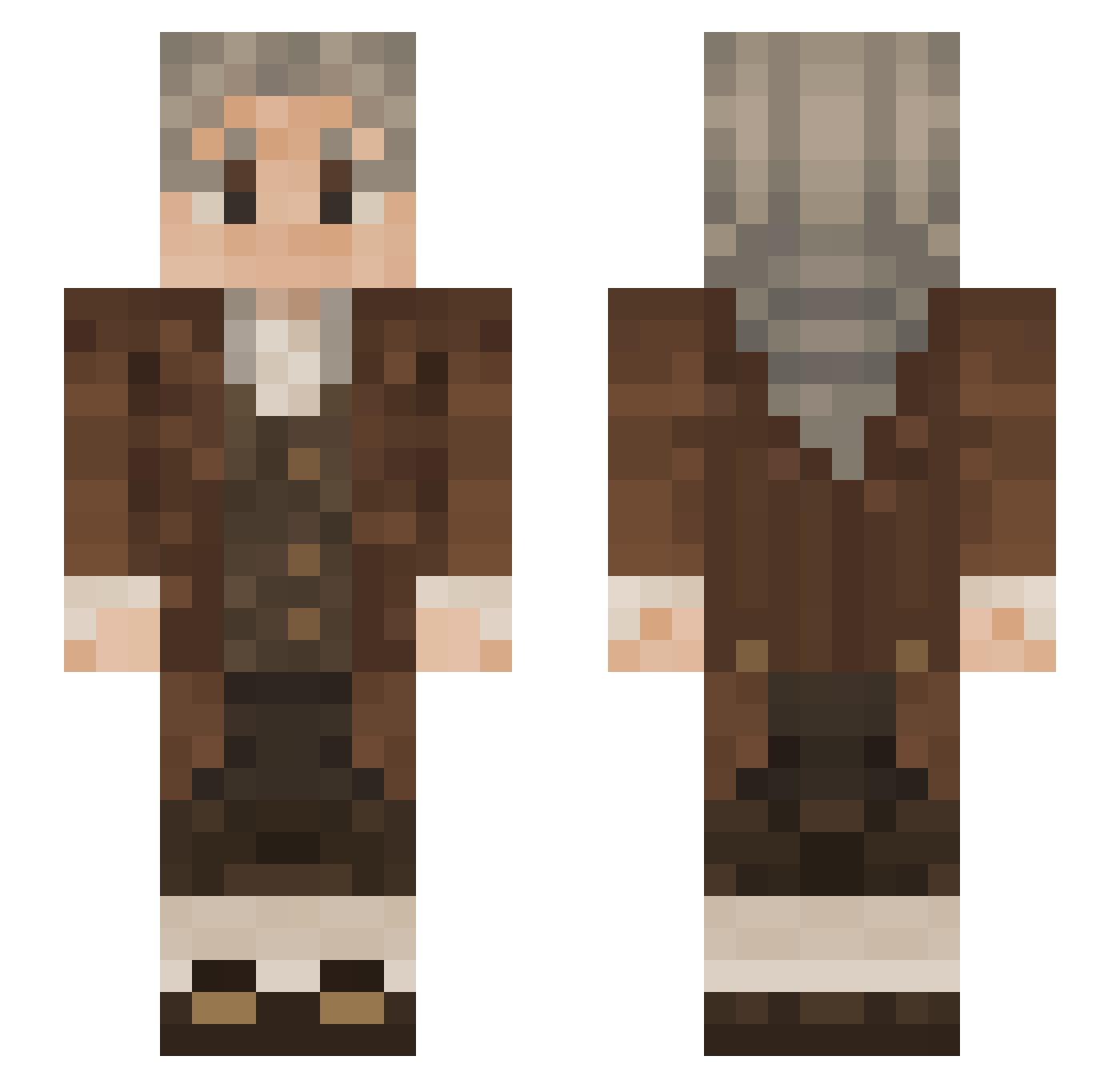 Spinozism Minecraft skin, front and back view