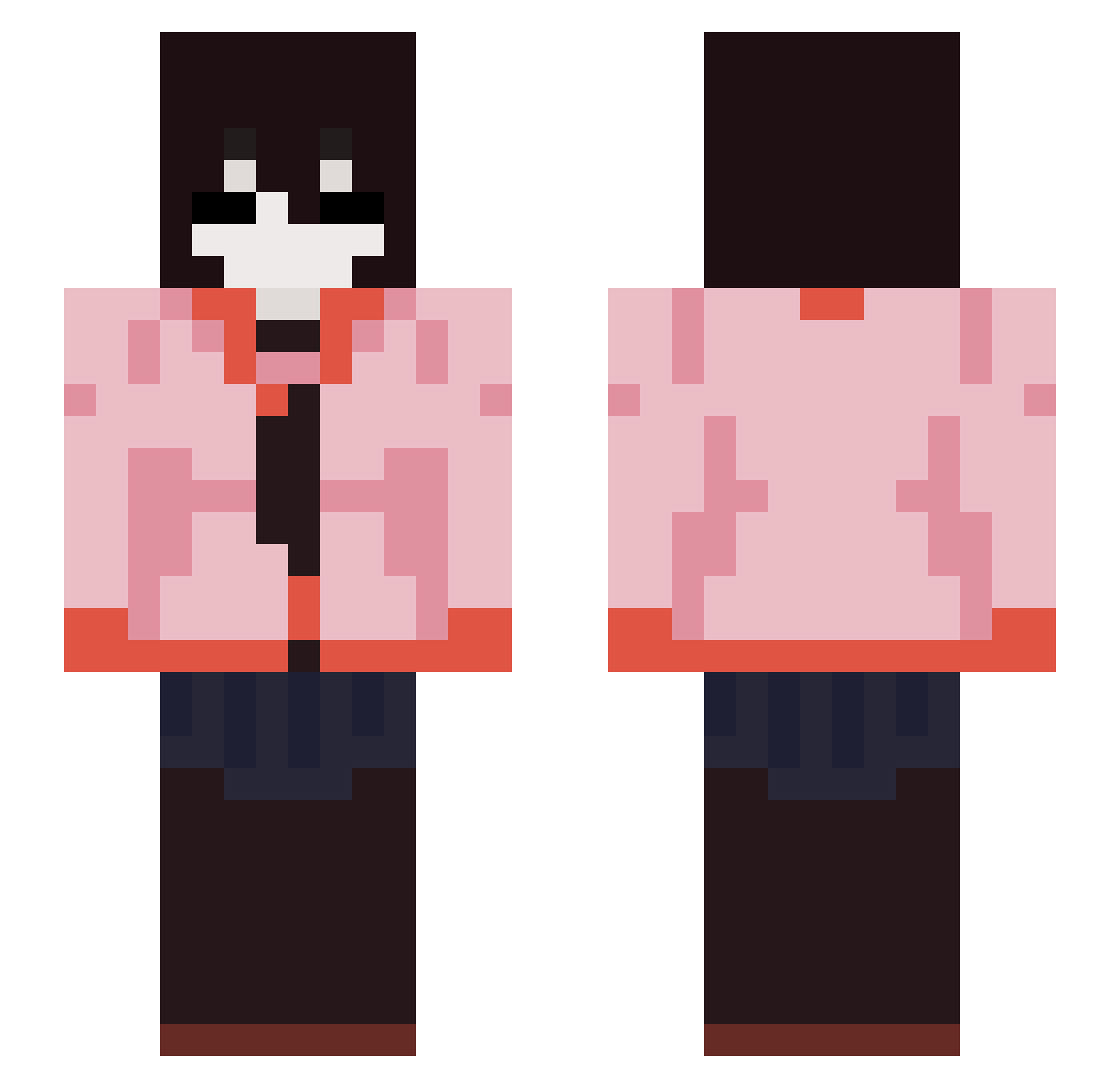 andfec Minecraft skin, front and back view