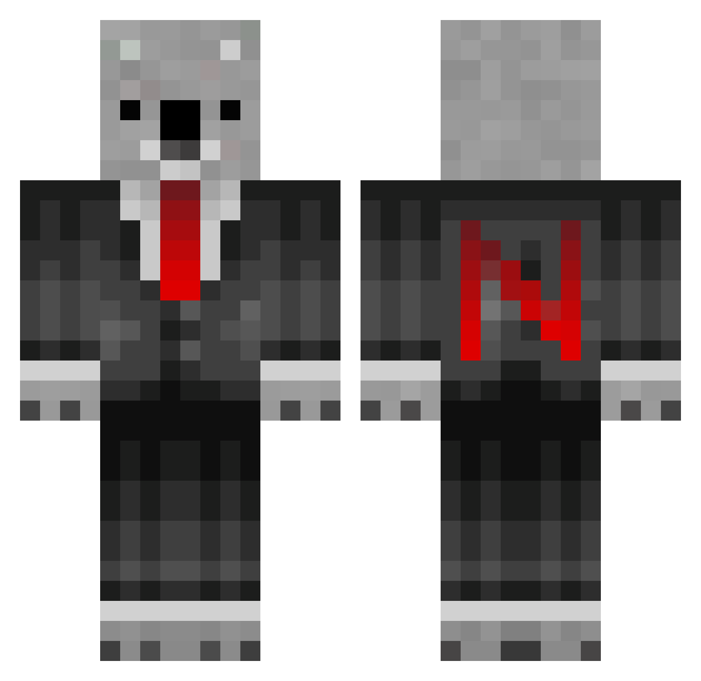 SpiffyKoala Minecraft skin, front and back view