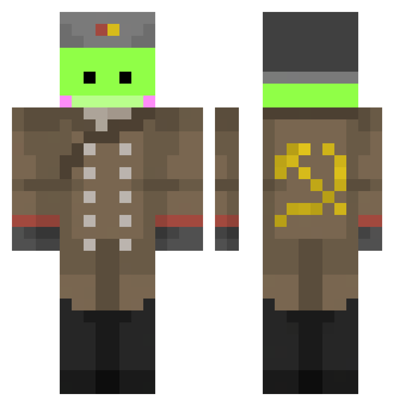 baccii Minecraft skin, front and back view