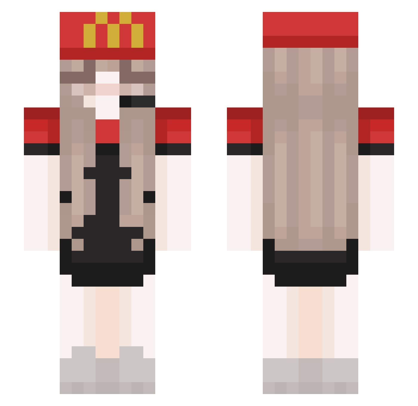 amxnd Minecraft skin, front and back view