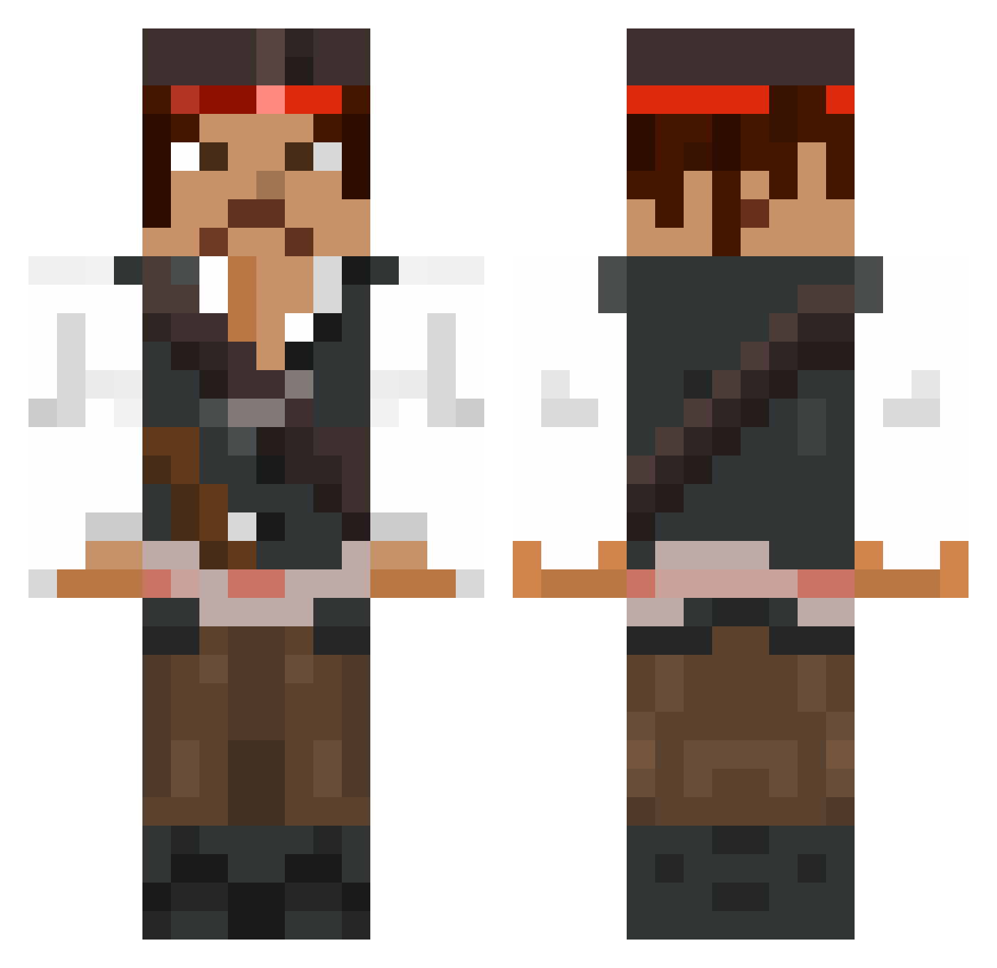 Dateline Minecraft skin, front and back view