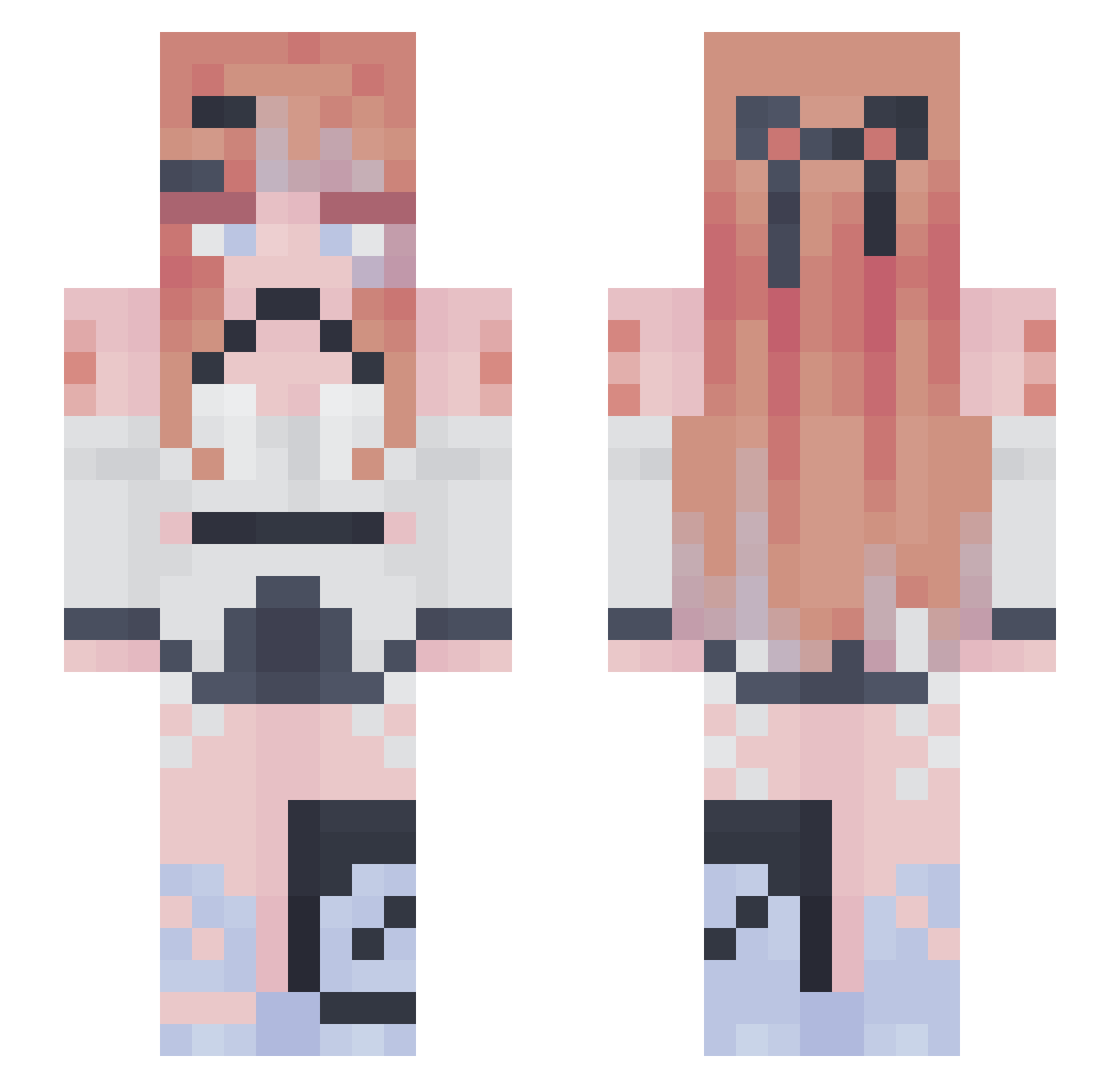 saltedfluff Minecraft skin, front and back view