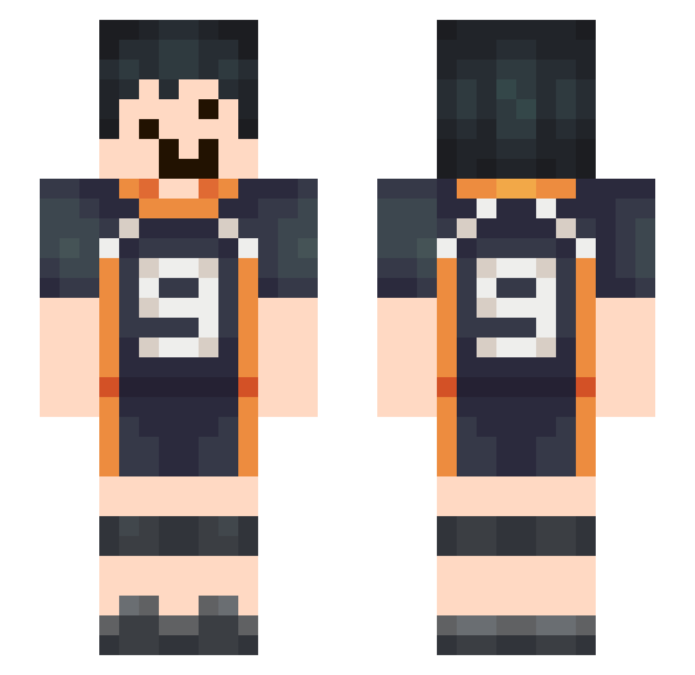 kkoreaboo Minecraft skin, front and back view