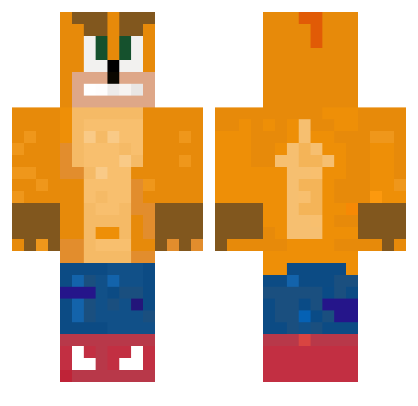 Orange_Dwarf Minecraft skin, front and back view