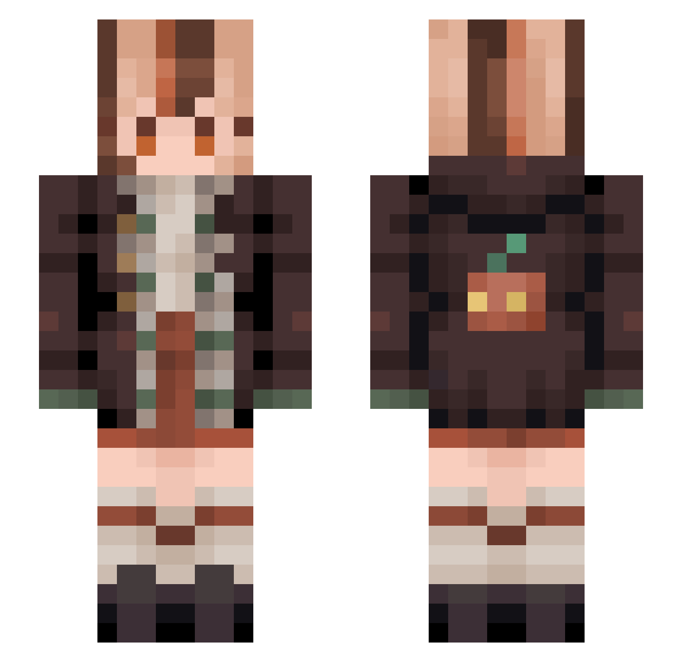 Aierciim Minecraft skin, front and back view