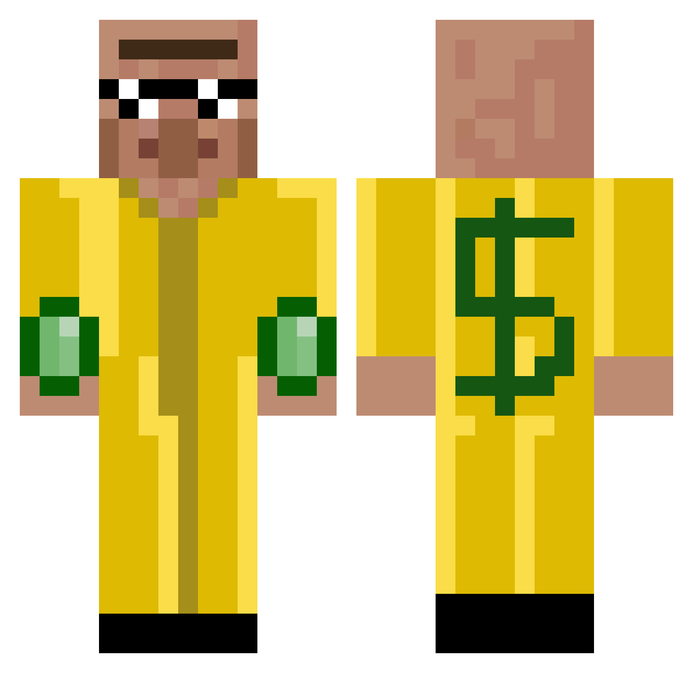 Ratman258 Minecraft skin, front and back view