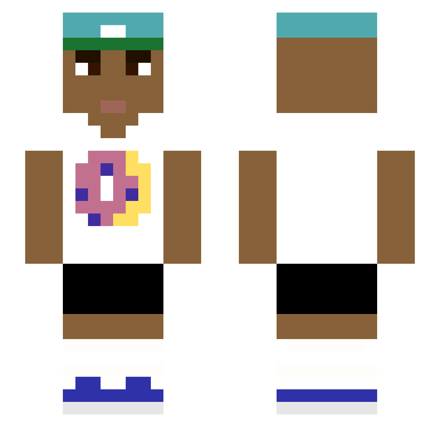 ericdlc Minecraft skin, front and back view
