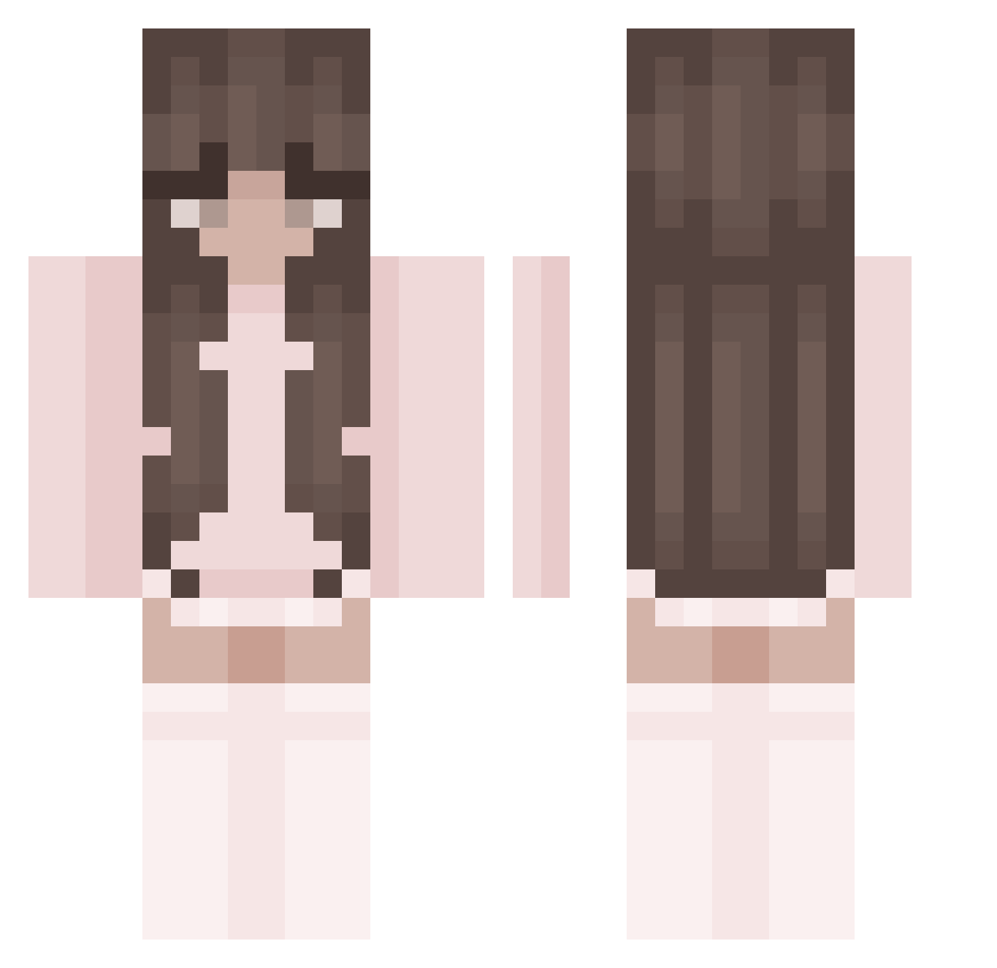 pookigirl Minecraft skin, front and back view