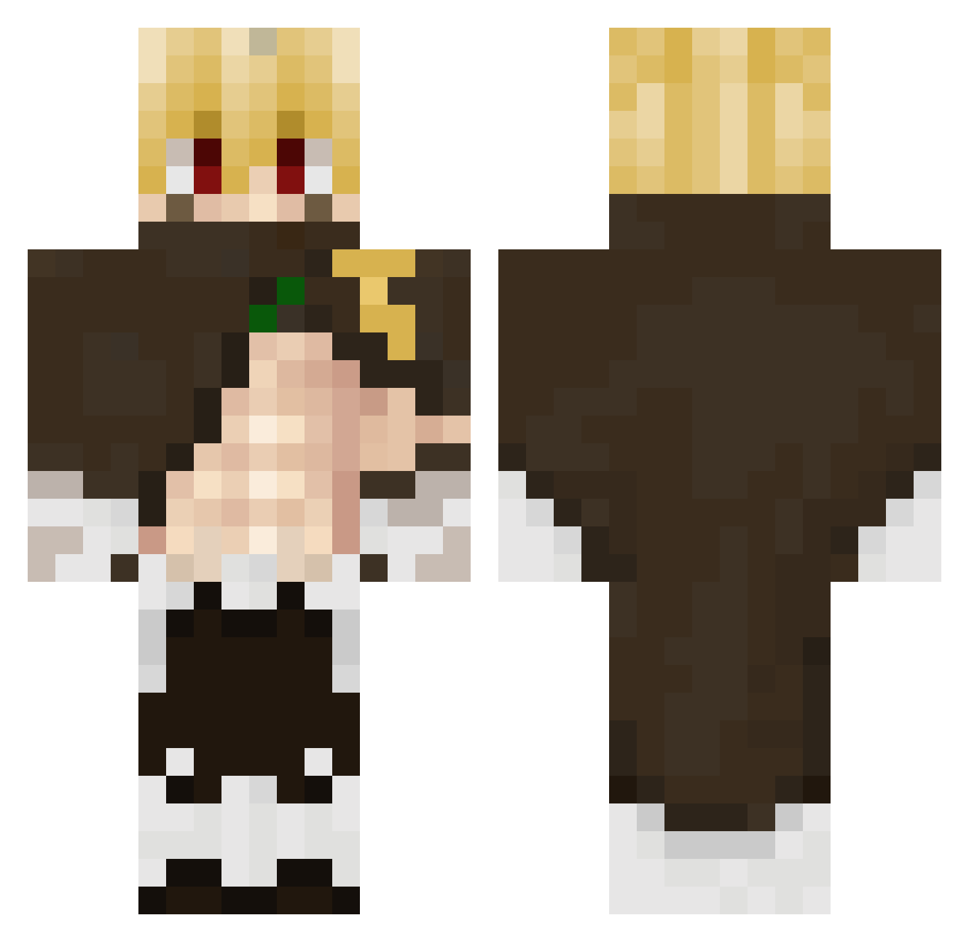 Koda_tk Minecraft skin, front and back view