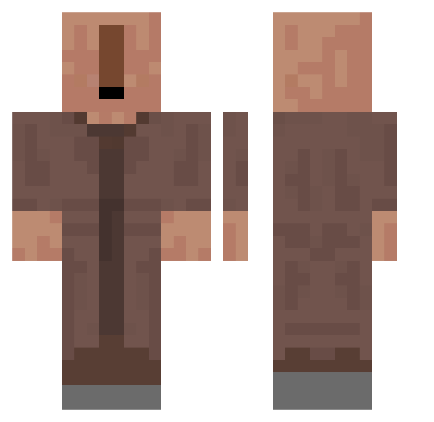 Firedanx Minecraft skin, front and back view