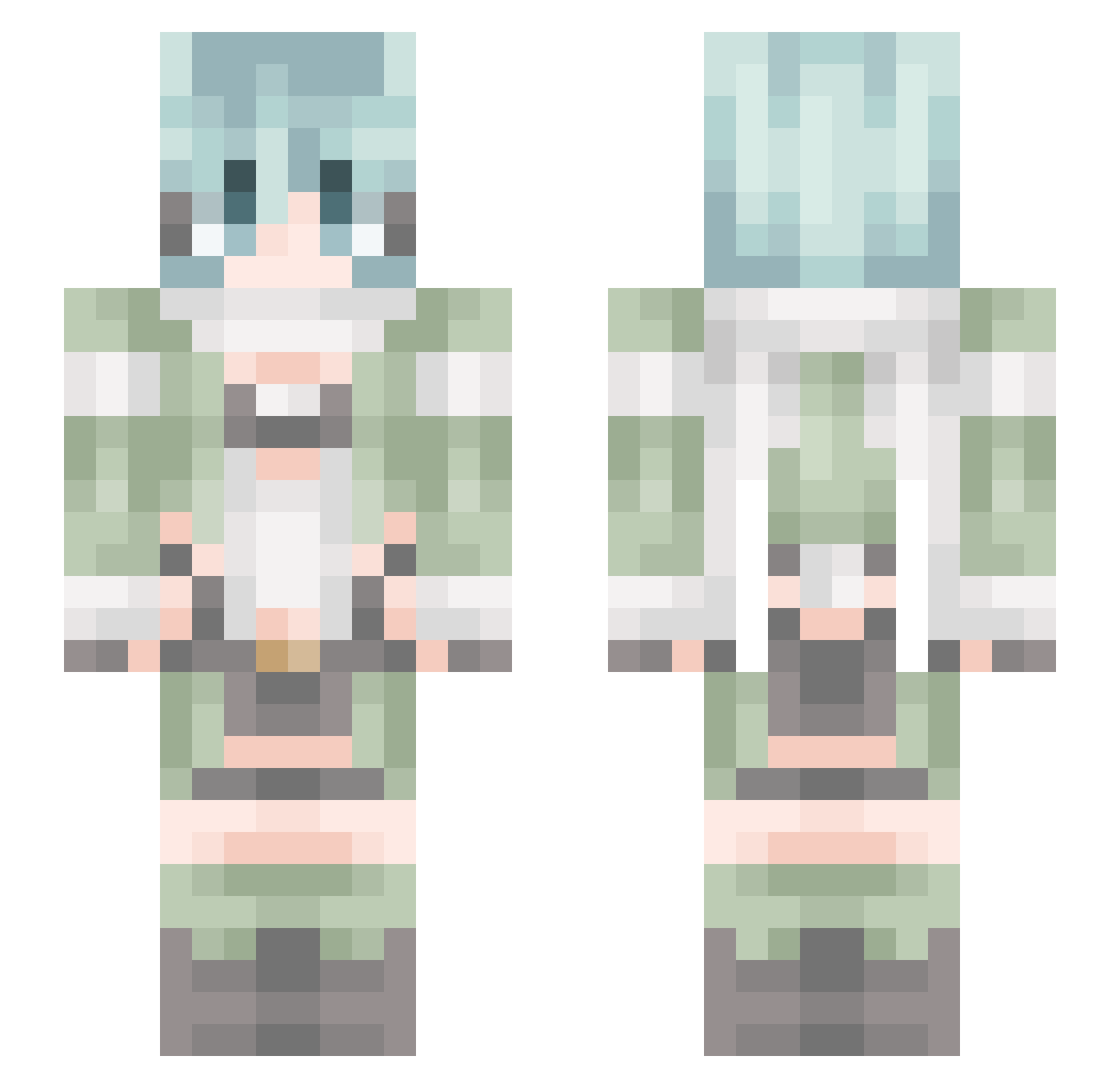 ____Loki Minecraft skin, front and back view