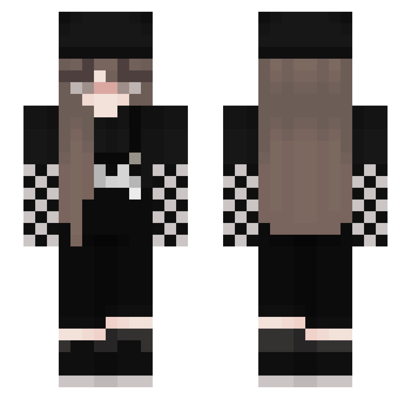 _Jendeukie_ Minecraft skin, front and back view