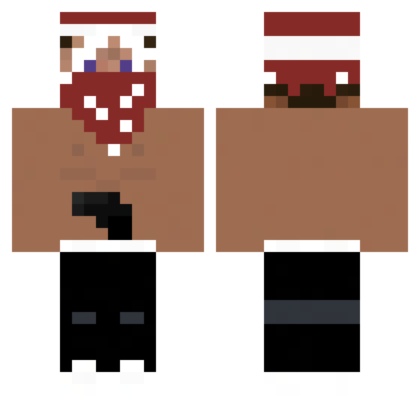 Rarextro Minecraft skin, front and back view
