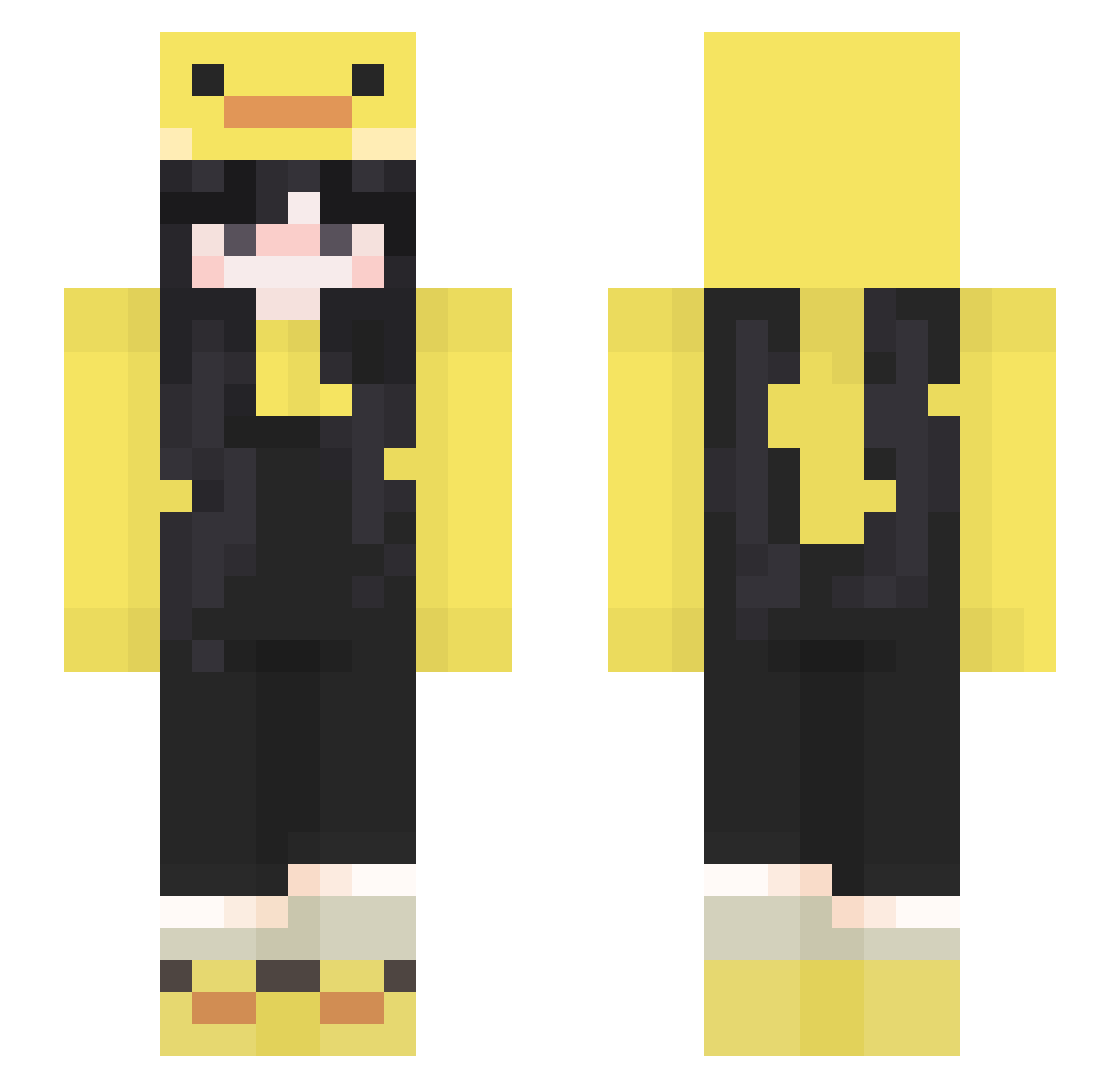 Xikofis Minecraft skin, front and back view