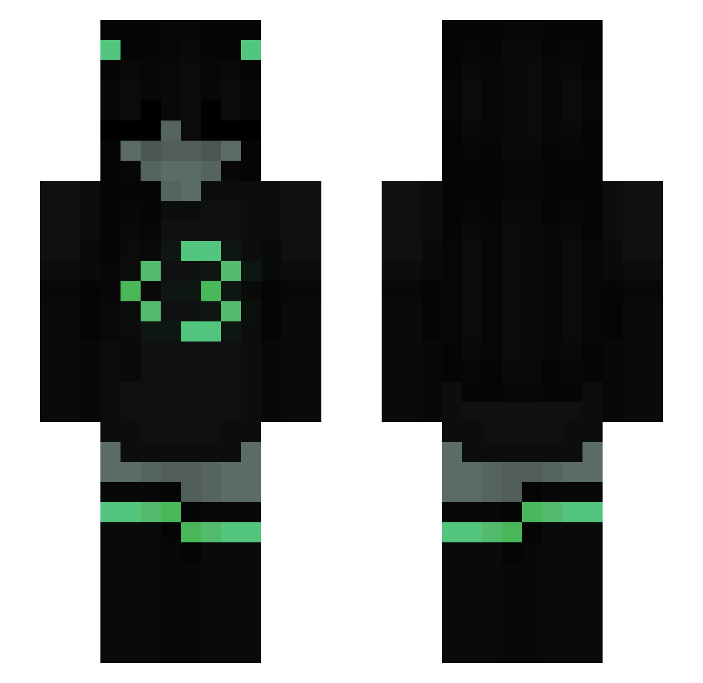 Nixanor Minecraft skin, front and back view