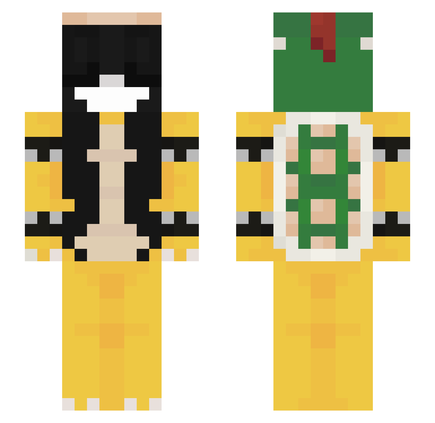 Samdwich77 Minecraft skin, front and back view