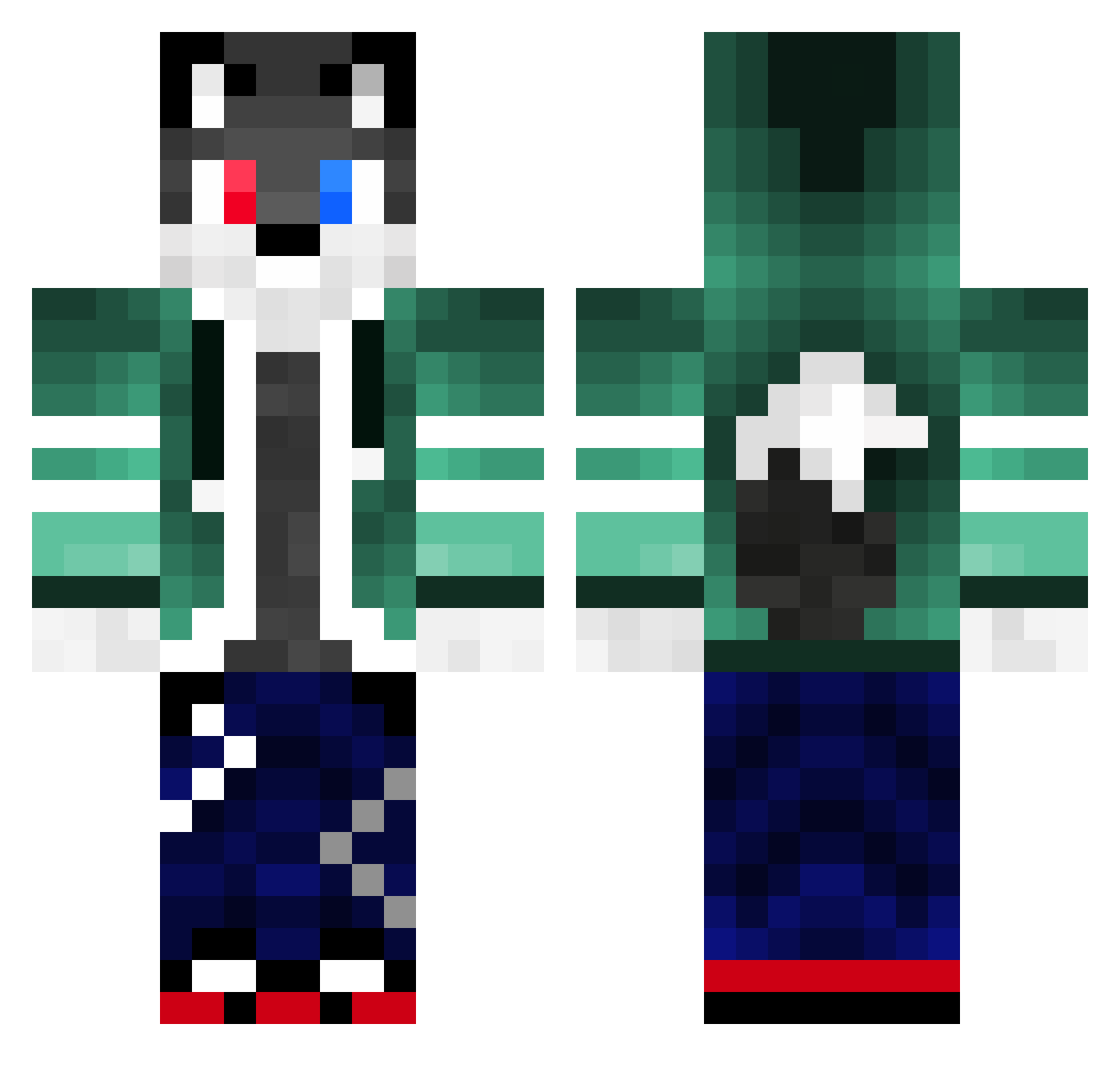 RLCW Minecraft skin, front and back view