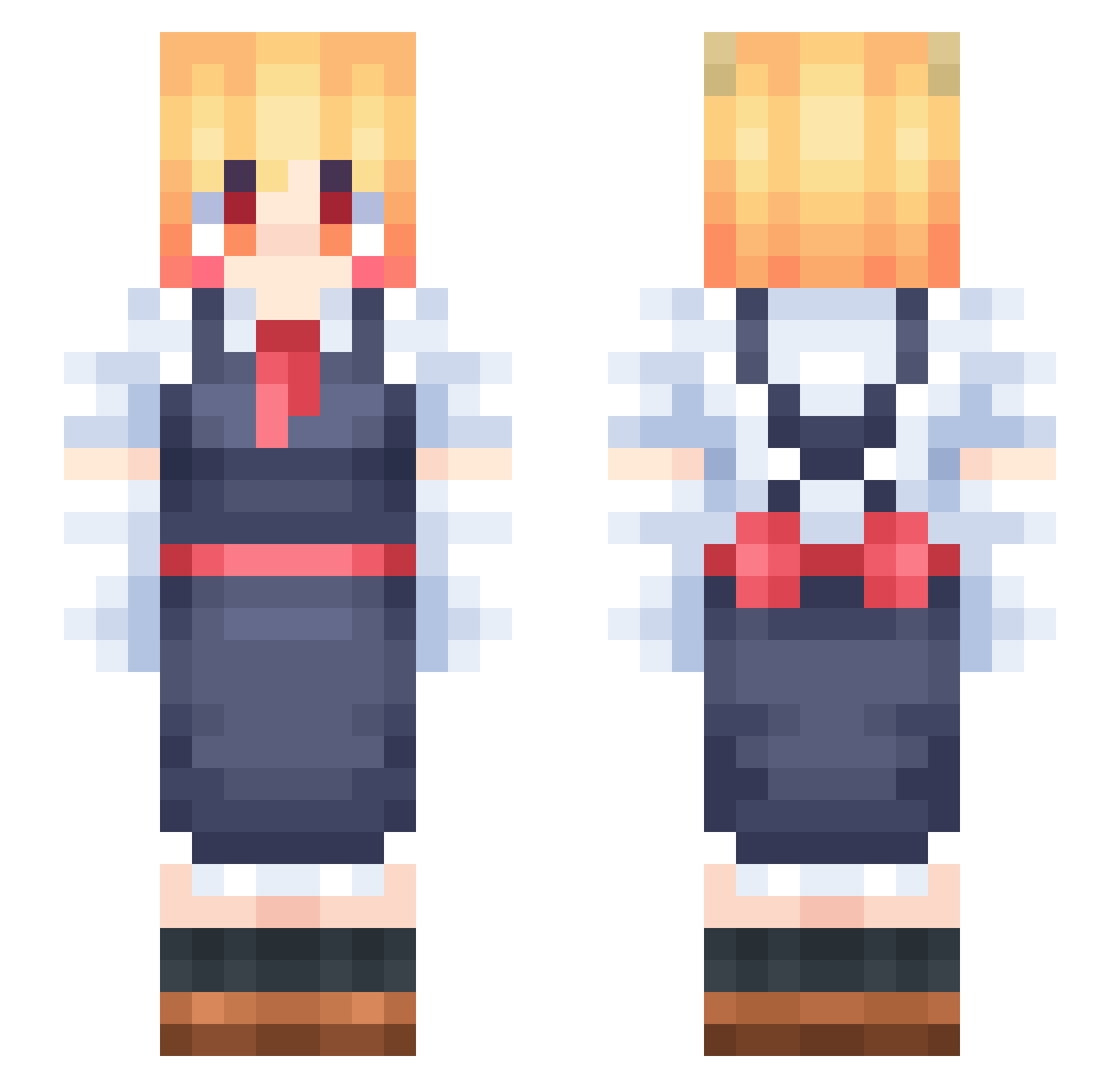 TheTuvi Minecraft skin, front and back view