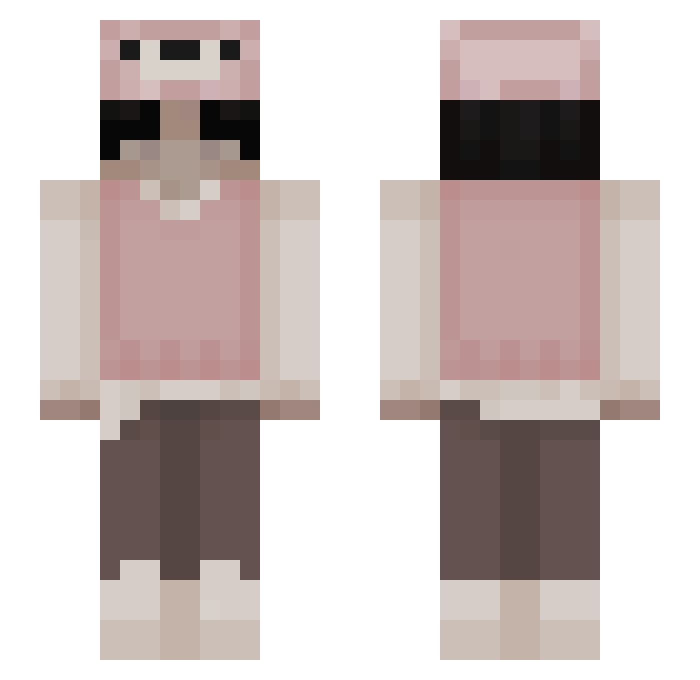philrino Minecraft skin, front and back view