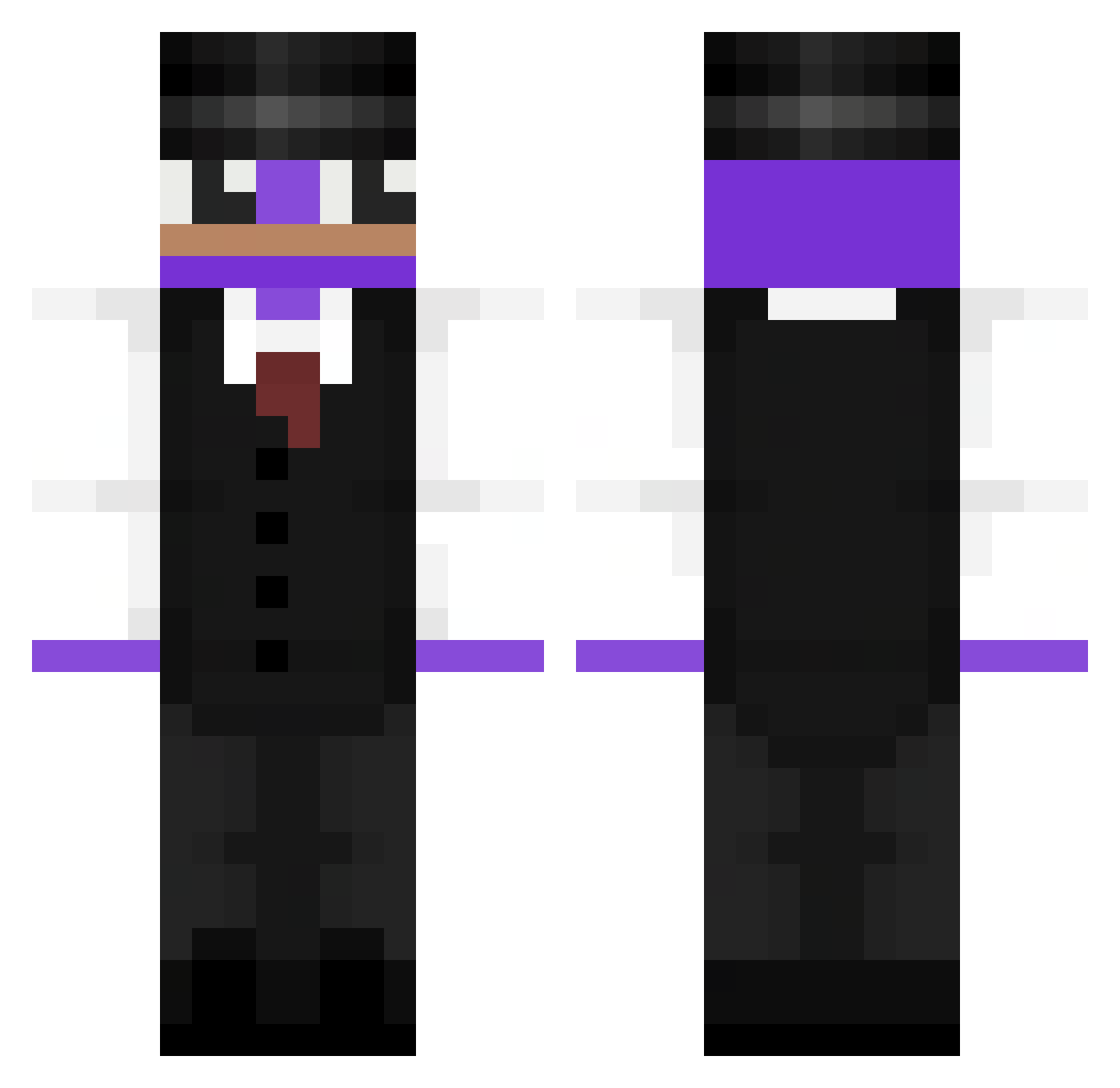 Jamesonbro Minecraft skin, front and back view