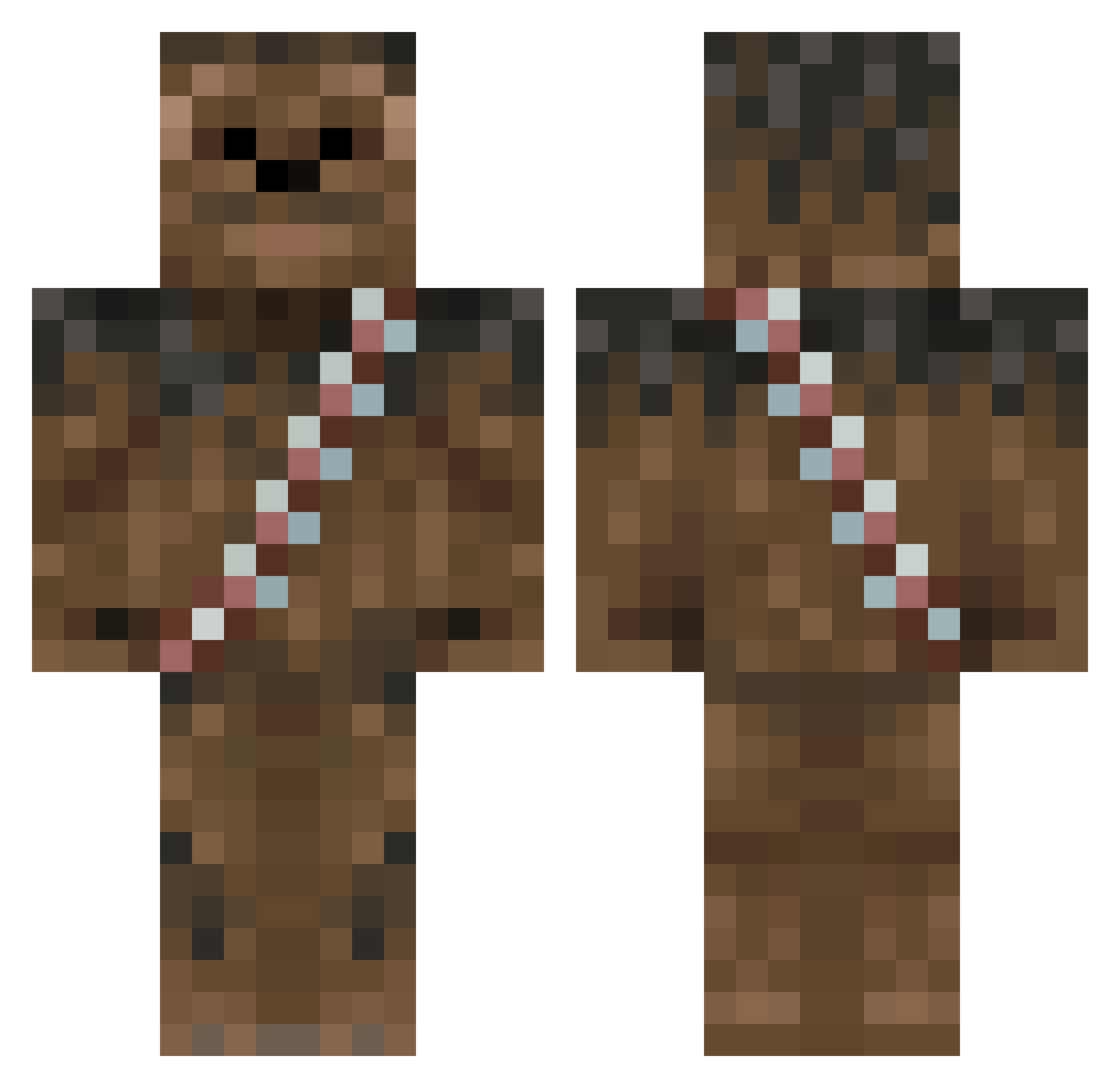 Mistikwa Minecraft skin, front and back view
