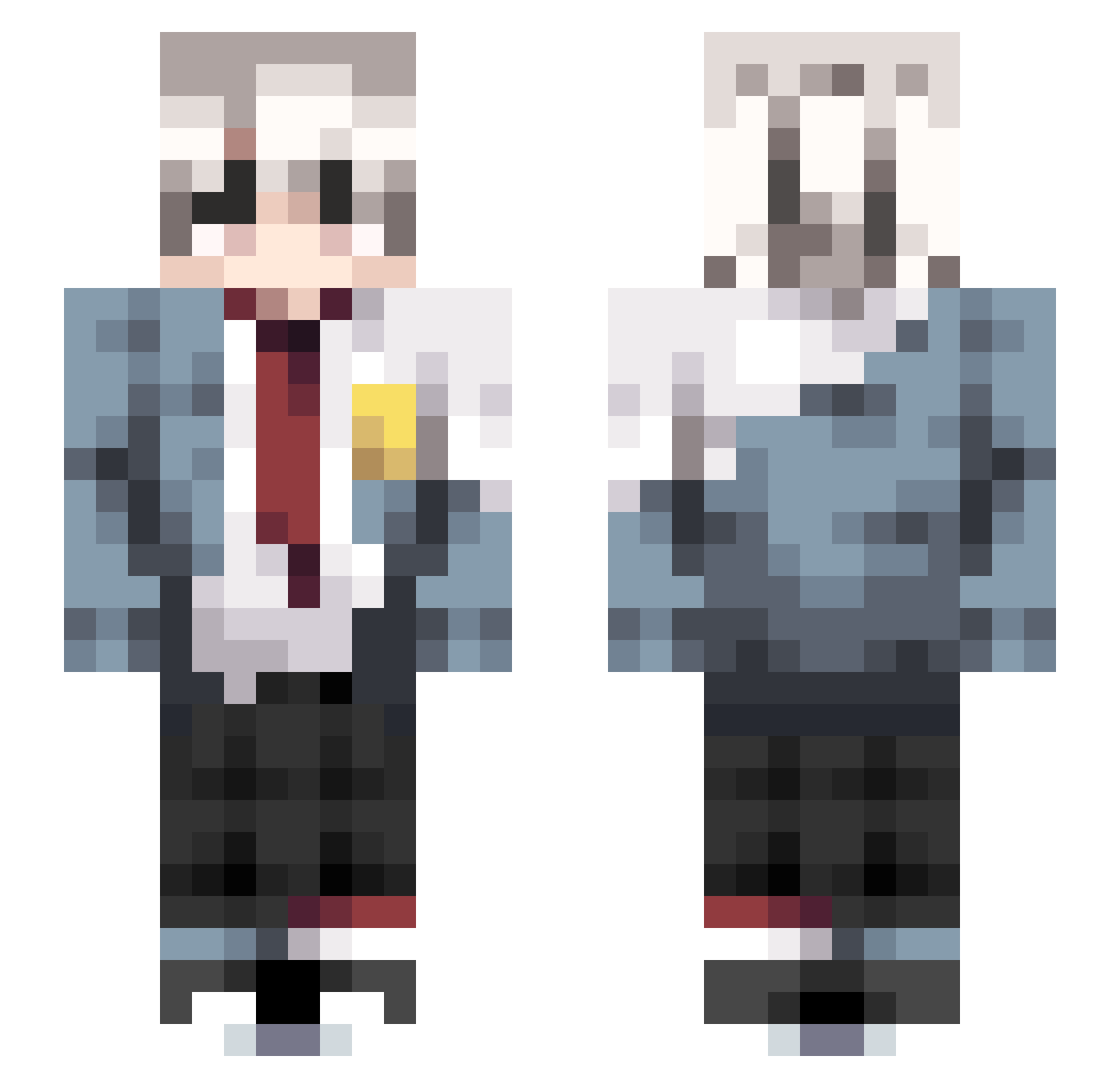 Yosoyru Minecraft skin, front and back view