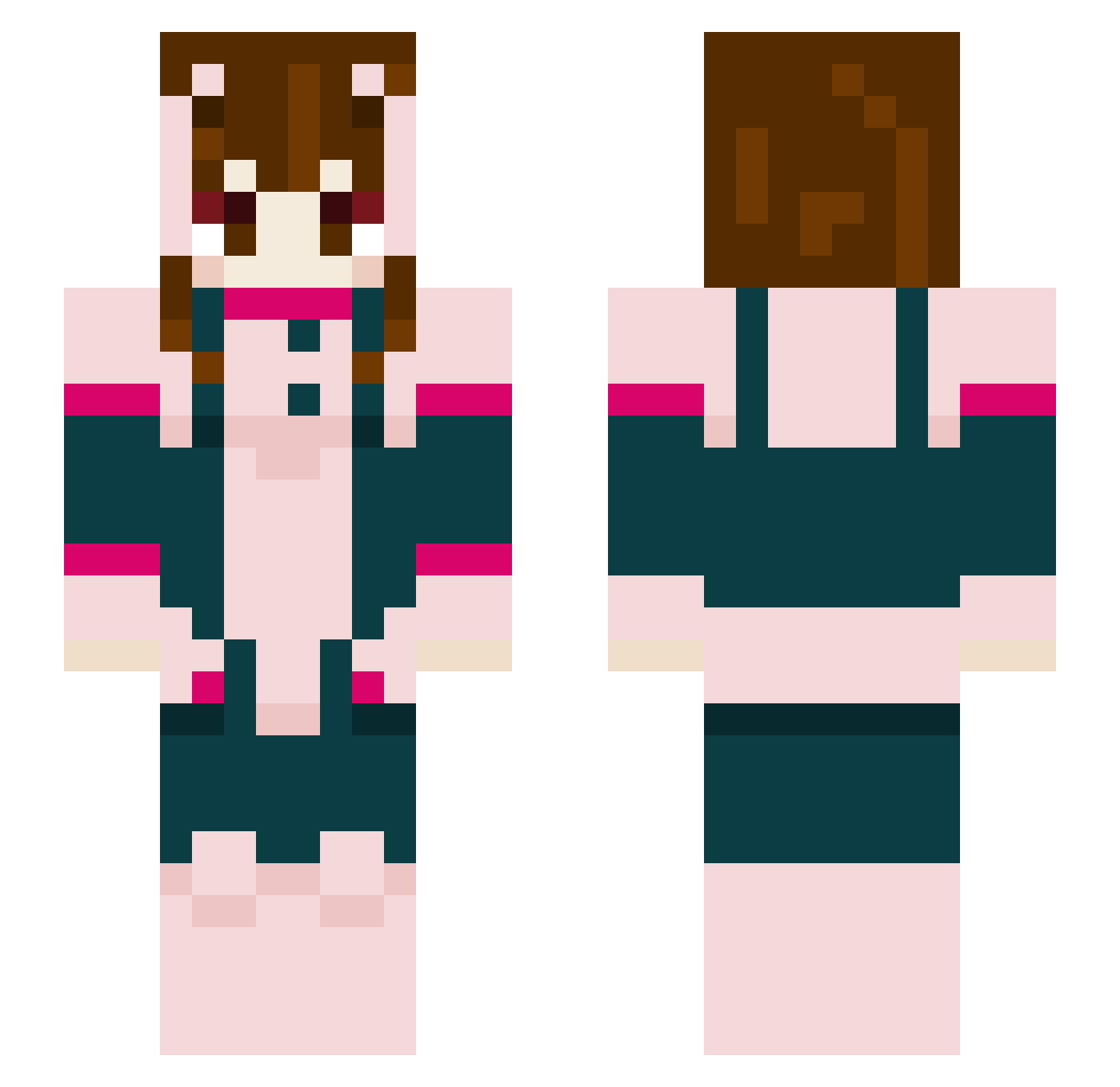 xiannna Minecraft skin, front and back view