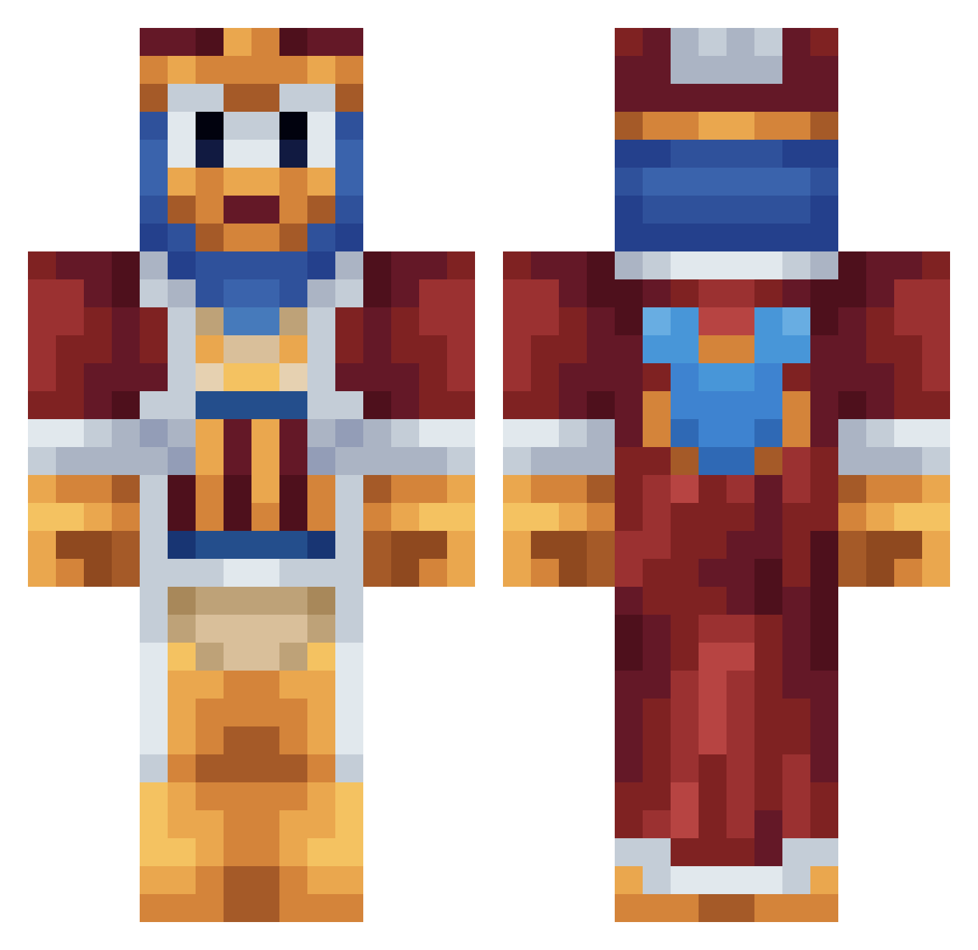 OS_Ruben Minecraft skin, front and back view
