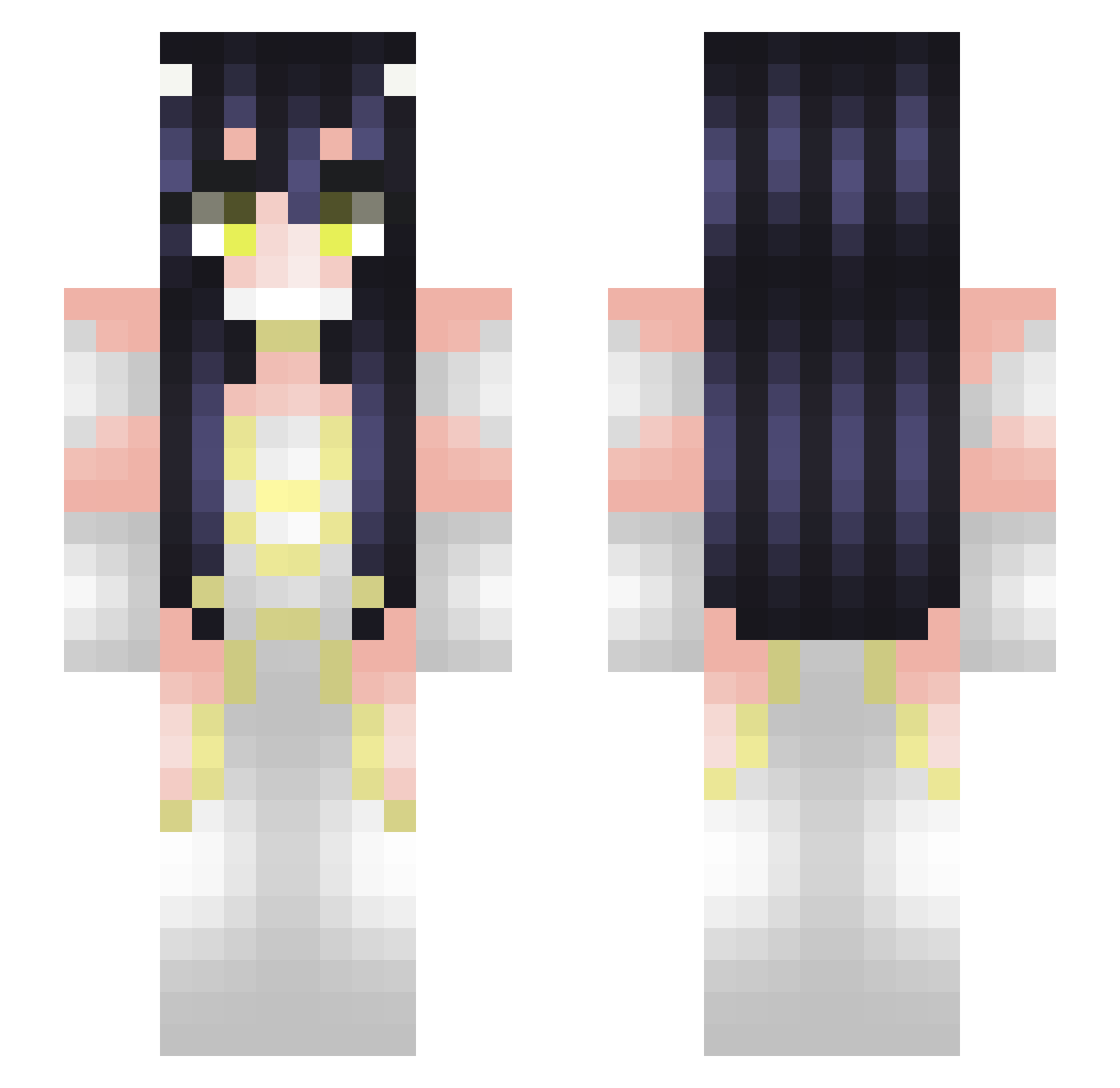 Madiqt Minecraft skin, front and back view